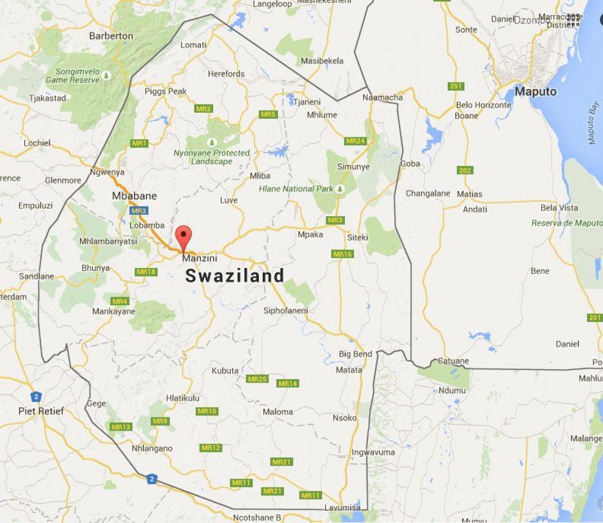 Kaart van matsapha Swaziland